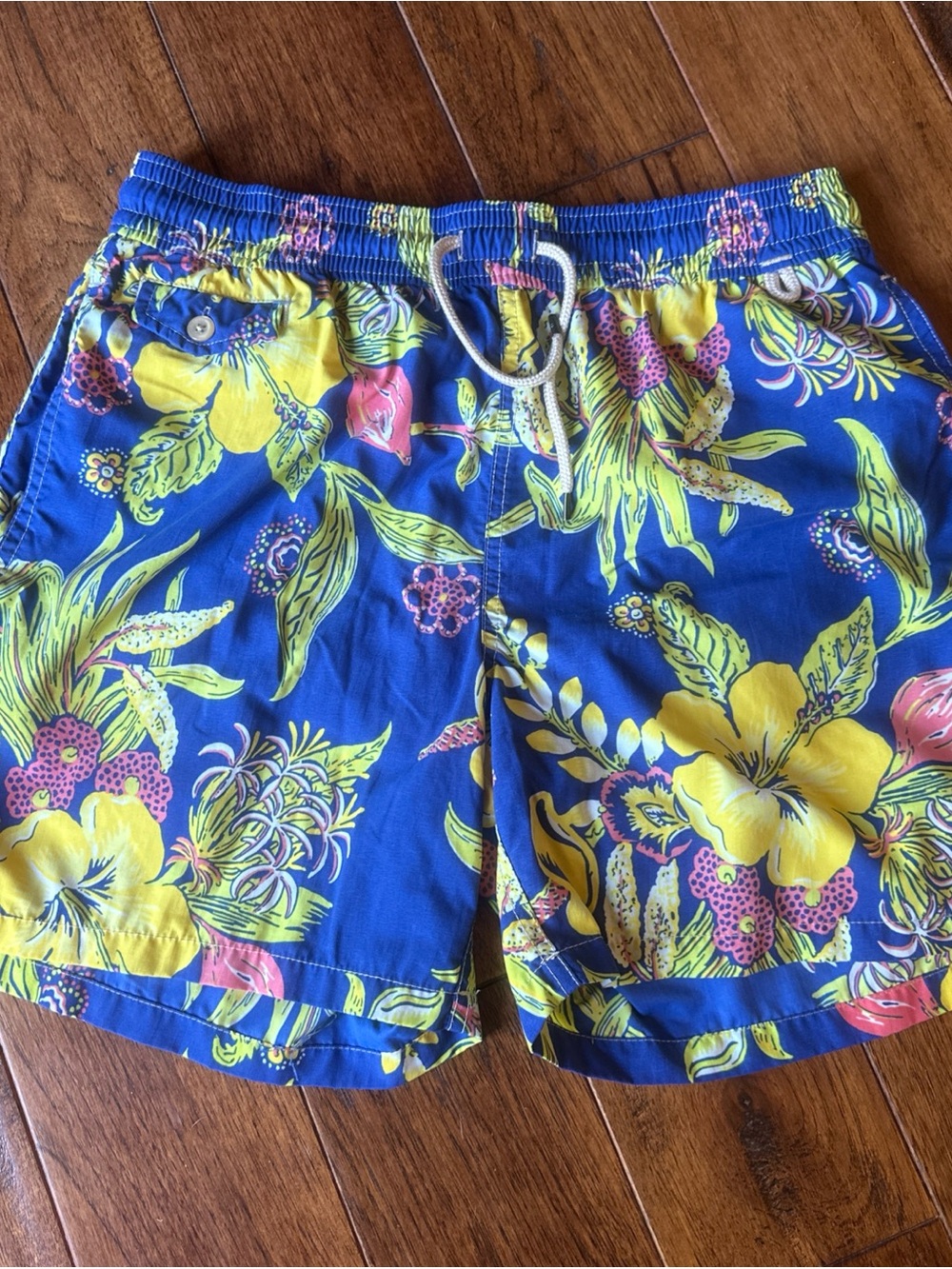 Polo Ralph Lauren Men's medium Lined Swim Shorts Tropical Blue Colorful B3